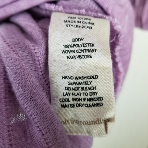 Soft Surroundings Long Sleeve Textured Purple Tunic Top High Low Size Medium - Picture 8 of 11